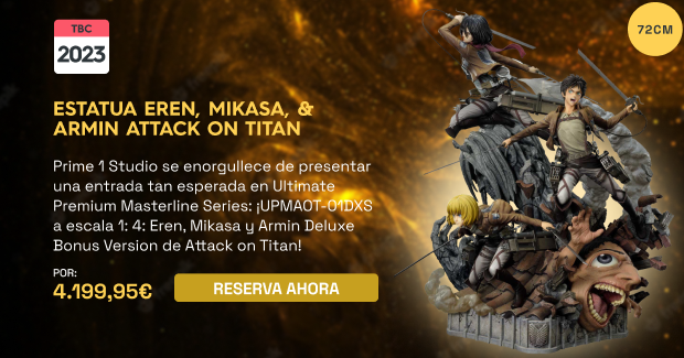 Reservar Estatua Eren, Mikasa, & Armin Attack on Titan 72 cm - Figura | xtralife